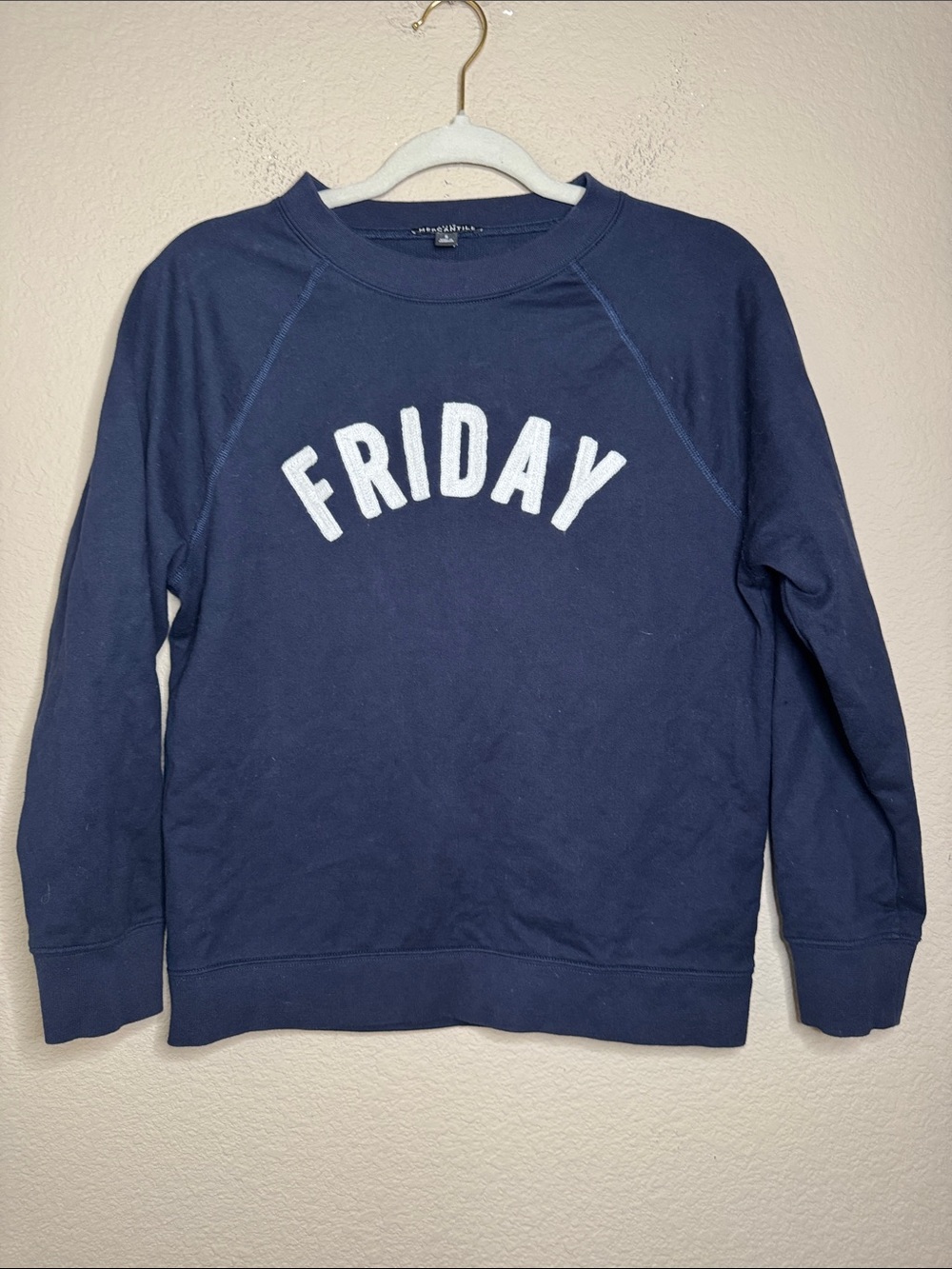 J Crew Friday Women’s Navy and White Sweatshirt Size Small